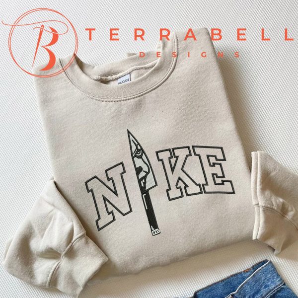 Nike Knife Pennywise Embroidered Halloween Sweatshirt - TerraBell Designs