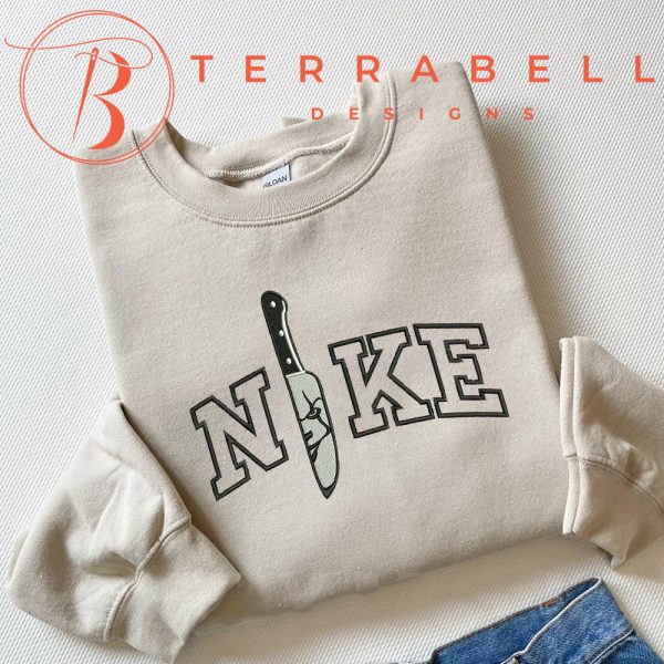 Nike Knife Pennywise Halloween Embroidery Sweatshirt - TerraBell Designs