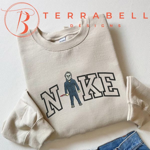 Nike Michael Myers Halloween Embroidery Sweatshirt - TerraBell Designs