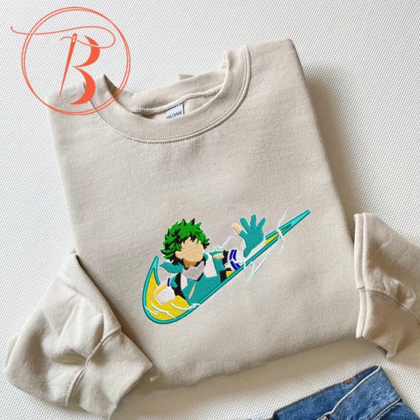 Nike Midoriya Izuku Deku Embroidered Sweatshirt - TerraBell Designs
