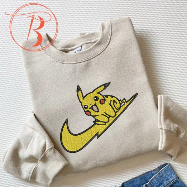 Nike Pikachu Embroidered Pokemon Sweatshirt - TerraBell Designs