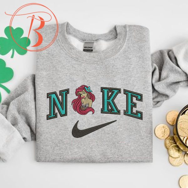 Nike Princess Ariel Disney Embroidered Sweatshirt More Colors - TerraBell Designs