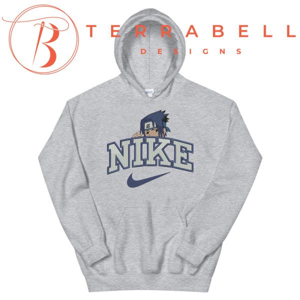 Nike Sasuke Embroidered Hoodie For Naruto Anime - TerraBell Designs