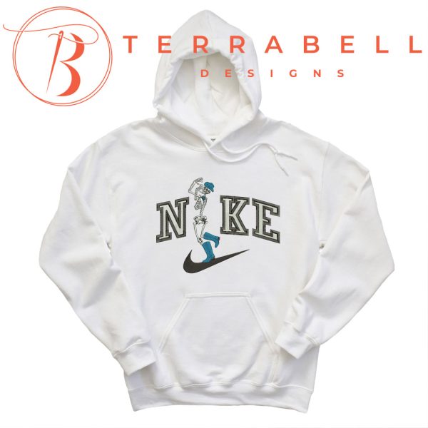 Nike Skeleton Dancing Embroidered Halloween Hoodie - TerraBell Designs