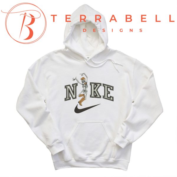 Nike Skeleton Funny Dancing Embroidered Halloween Hoodie - TerraBell Designs