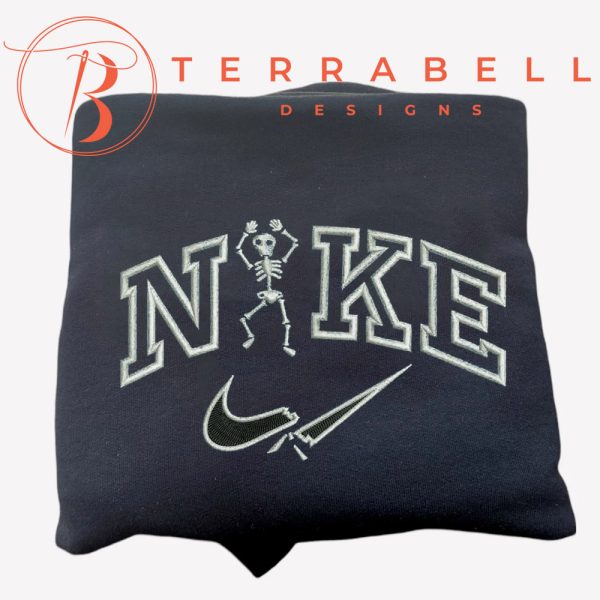Nike Skull Dance Embroidered Halloween Sweatshirt - TerraBell Designs
