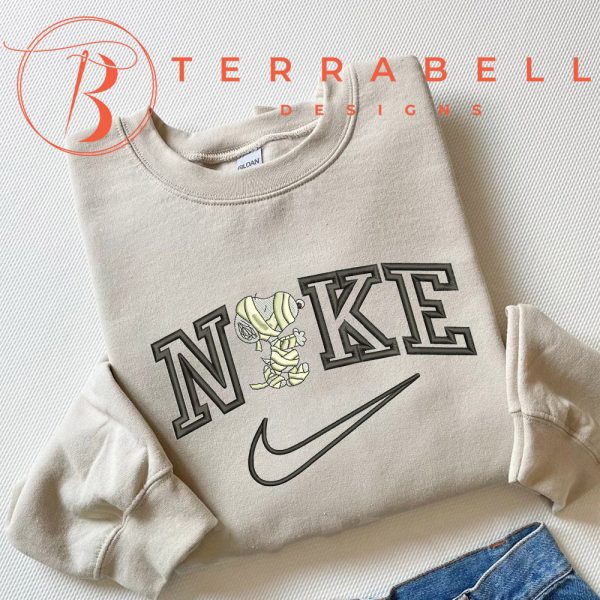 Nike Snoopy Embroidered Halloween Sweatshirt - TerraBell Designs