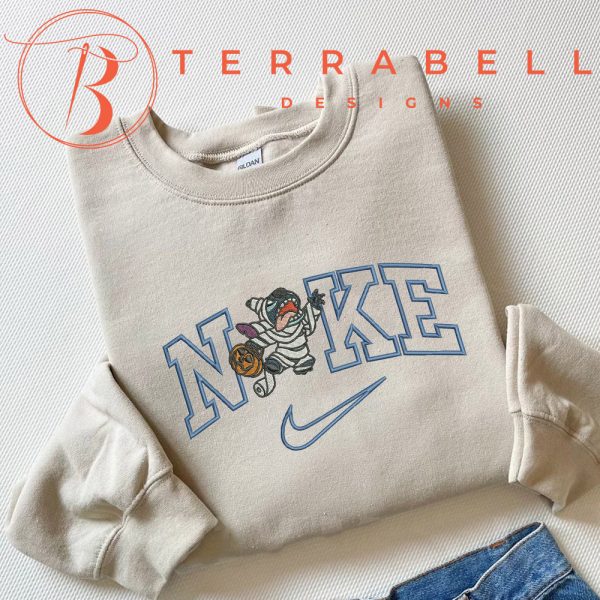 Nike Stitch Mummy Embroidered Sweatshirt For Halloween Costumes - TerraBell Designs