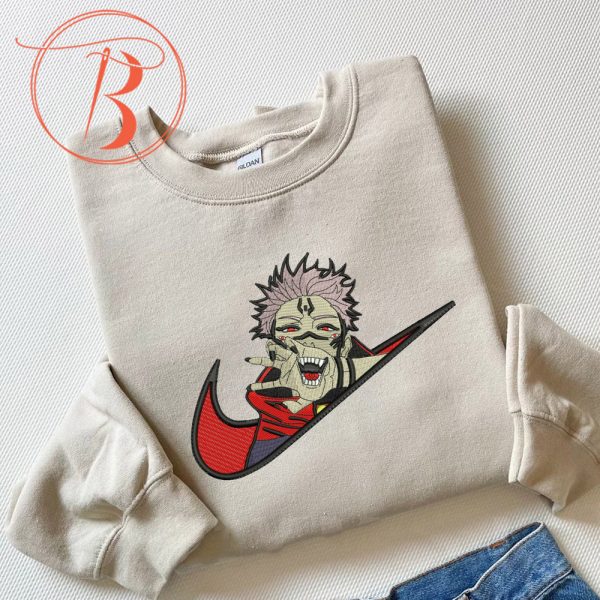 Nike Sukuna Hand Sign Jujutsu Kaisen Embroidered Sweatshirt - TerraBell Designs