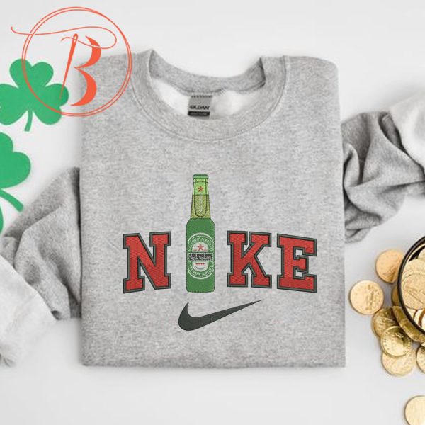 Nike Swoosh Heineken Beer Embroidered Sweatshirt More Colors - TerraBell Designs
