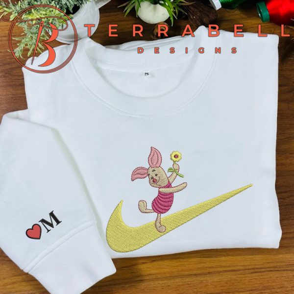 Nike Swoosh Plaget Disney Embroidered Sweatshirt Custom Name Sleeve - TerraBell Designs