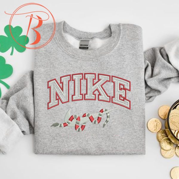 Nike Swoosh Snake Gucci Embroidered Sweatshirt More Colors - TerraBell Designs