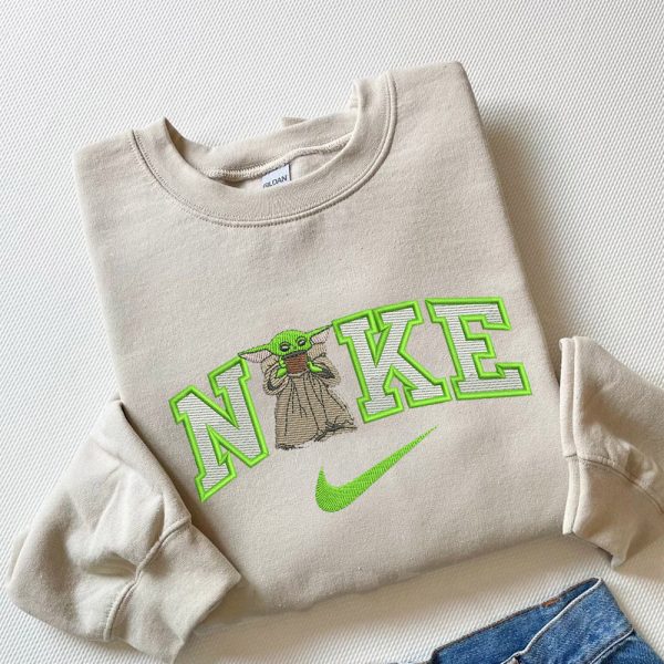 Nike Swoosh Yoda Star Wars Embroidered Sweatshirt - TerraBell Designs