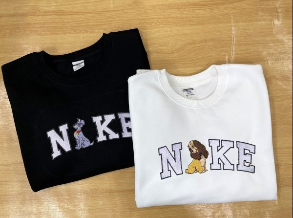 Nike Tramp X Lady Couple Embroidered Cartoon Sweatshirt - TerraBell Designs