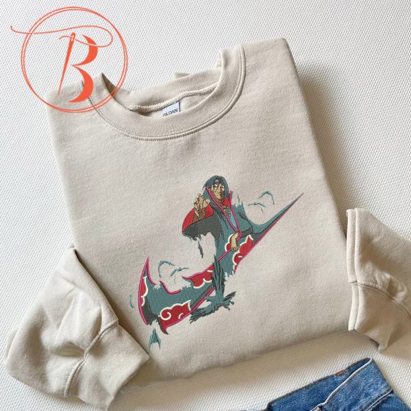 Nike X Akatsuki Uchiha Itachi Embroidered Sweatshirt For Fans - TerraBell Designs