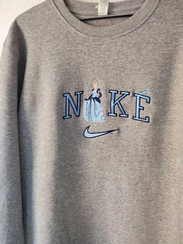 Nike X Cinderella Princess Movie Character Inspiration Unisex Crewneck Embroidered Sweatshirt - TerraBell Designs - Image 2