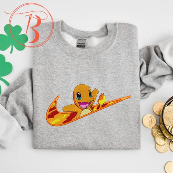Nike X Hitokage Charmander Pokeomon Embroidered Sweatshirt - TerraBell Designs