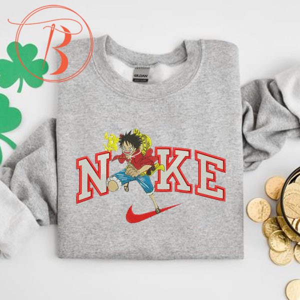 Nike X Monkey D. Luffy One Piece Embroidered Sweatshirt - TerraBell Designs