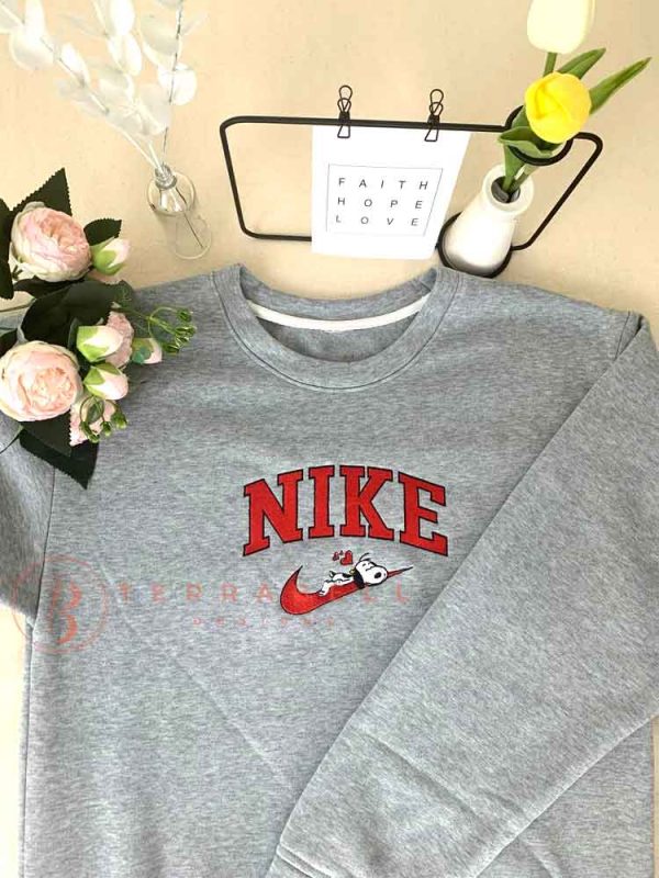 Nike X Snoopy Cute Embroidered Sweatshirt - TerraBell Designs - Image 2