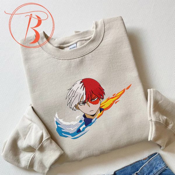 Nike X Todoroki My Hero Academia Embroidered Sand Sweatshirt - TerraBell Designs