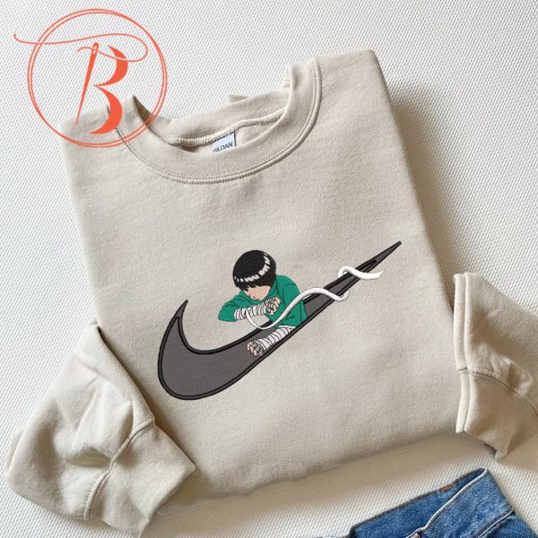 Rock Lee Embroidered Nike Sweatshirt Naturo Anime - TerraBell Designs