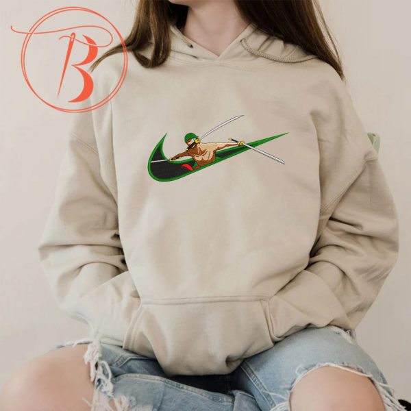 Roronoa Zoro X Nike Embroidered Hoodie - TerraBell Designs