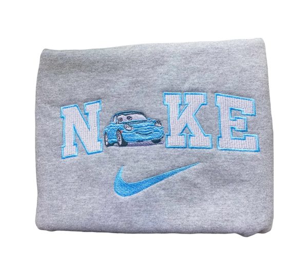 Sally Carrera Blue Car Nike Embroidered Sweatshirt - TerraBell Designs