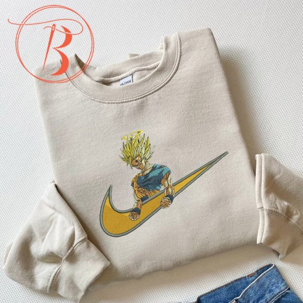 Son Goku Super Saiyan 2 Nike Embroidered Sweatshirt - TerraBell Designs