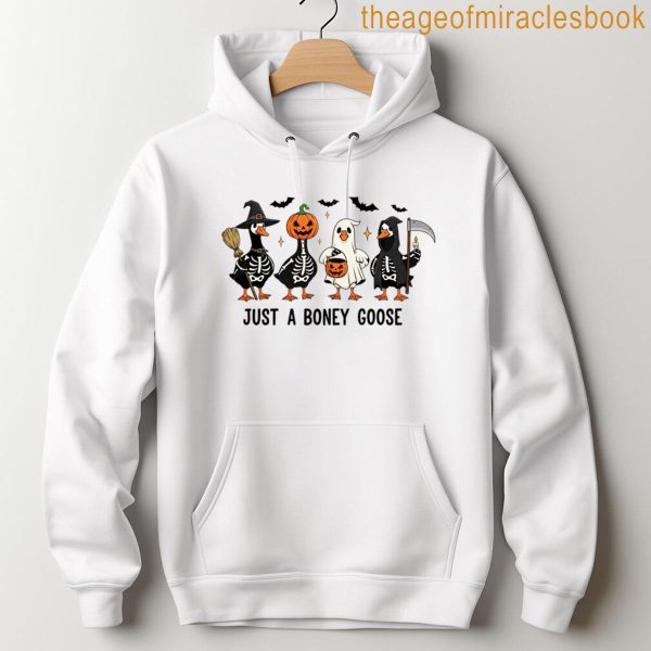 Spooky Skeleton Goose Parade Funny Halloween Just A Boney Goose T-shirt - Image 4