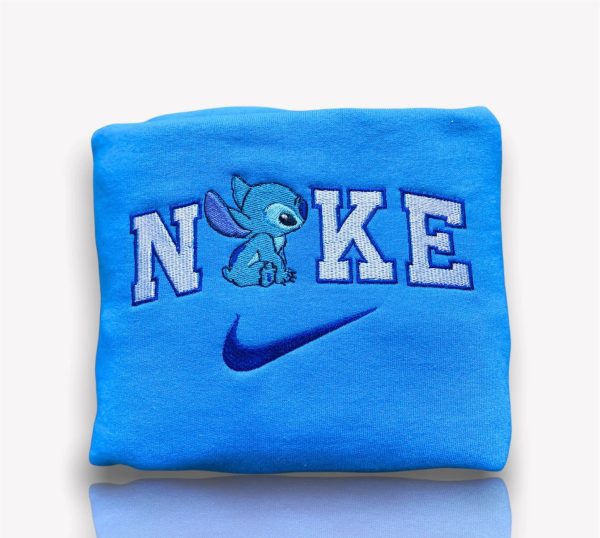Stitch Disney Nike Embroidered Sweatshirt - TerraBell Designs