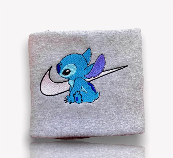 Stitch Swoosh Nike Embroidered Sweatshirt - TerraBell Designs