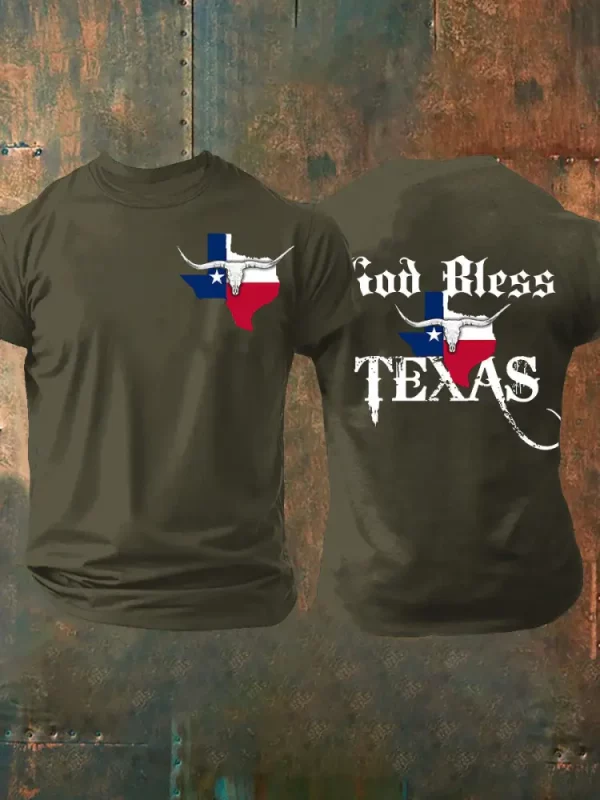 Unisex God Bless Texas Short-sleeved T-shirt - Image 7