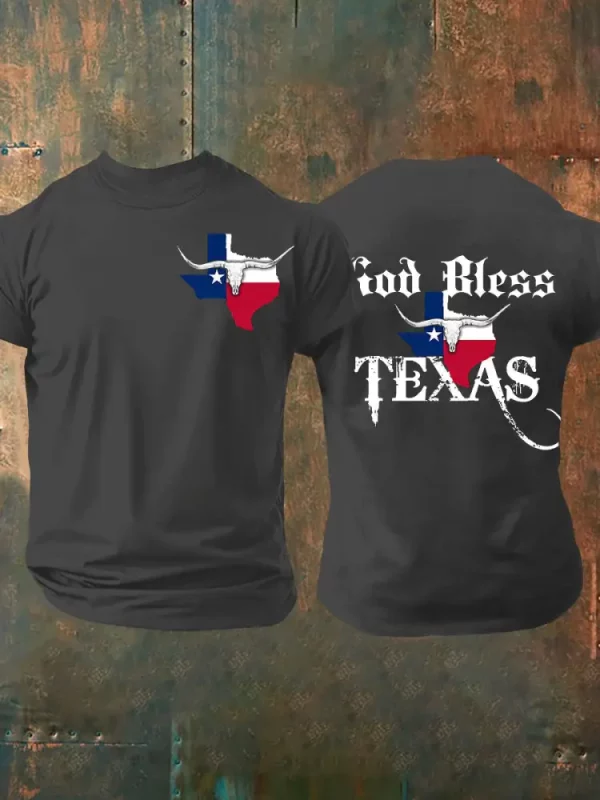 Unisex God Bless Texas Short-sleeved T-shirt - Image 6