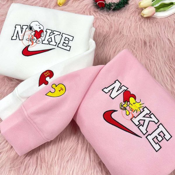 Couple Snoopy And Woodstock Embroidered Sweatshirt - TerraBell Designs - Image 2