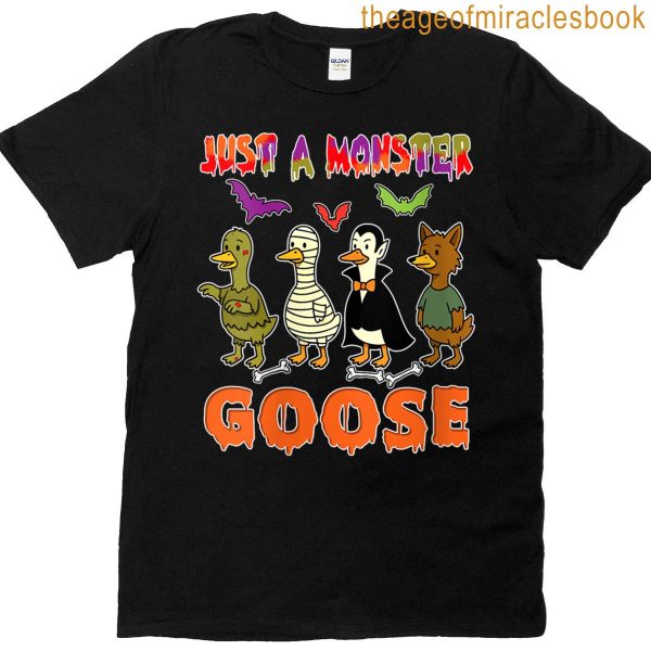 Womens A Monster Halloween Group Gooses Cosplay Zombies Mummies T-shirt