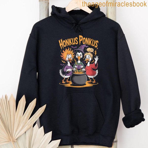 Womens Honkus Ponkus Goose Witch Sisters Funny Halloween Meme Tee T-shirt - Image 4