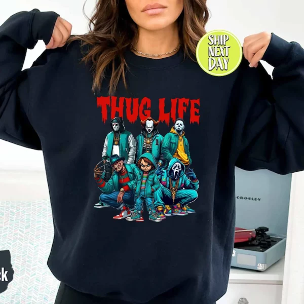 Thug Life Horror Ver 5 – Sweatshirt, Tshirt, Hoodie - Image 3