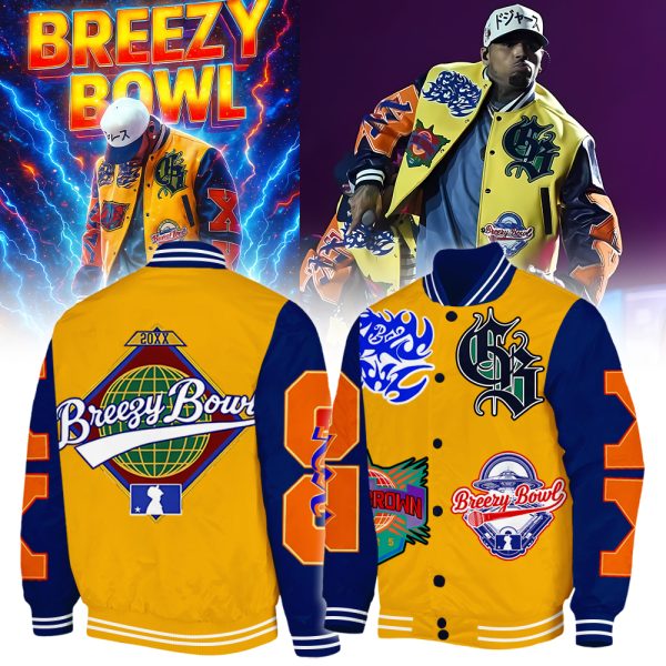 Chris Brown Breezy Bowl XX Bomber Jacket Yellow