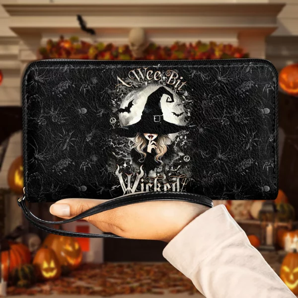 A Wee Bit Wicked Witches Leather Wallet - Halloween Gift
