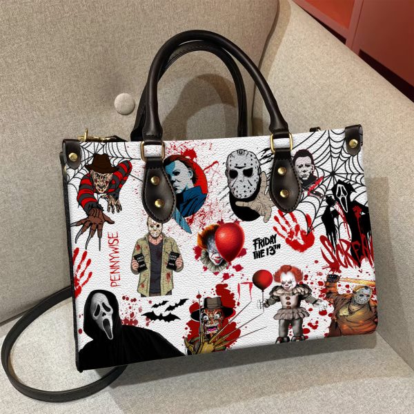 Halloween Horror Movie Characters Leather Bag, Spooky Purse - Halloween Gift - Image 7
