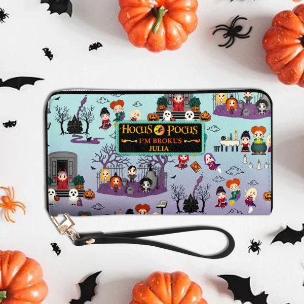 I'm Brokus Witches Personalized Leather Purse, Spooky Halloween Gift - Image 3