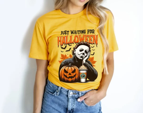 Just Waiting For the Halloween Mychael Myers Shirt – Sweatshirt, Tshirt, Hoodie - Image 2