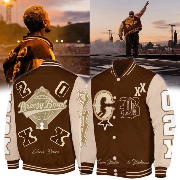 Chris Brown Breezy Bowl XX Bomber Jacket Brown