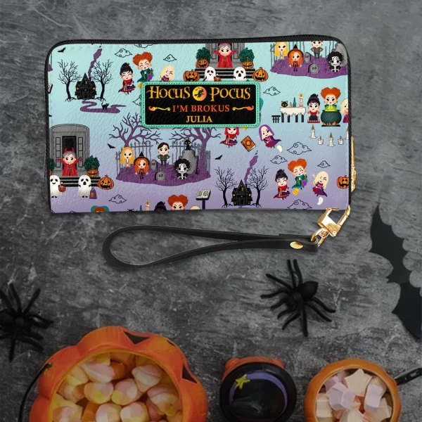 I'm Brokus Witches Personalized Leather Purse, Spooky Halloween Gift - Image 2