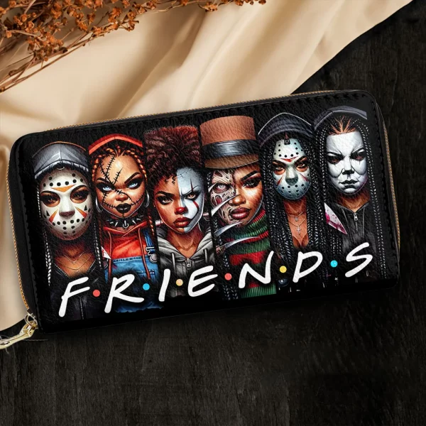 Female Killer Horror Friends Leather Wallet - Halloween Gift v2 - Image 3