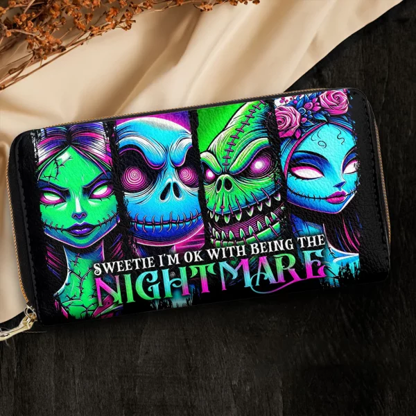 Sweetie I'm OK with Being the Nightmare Leather Wallet - Halloween Gift - Image 4