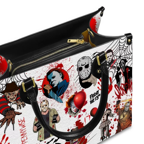 Halloween Horror Movie Characters Leather Bag, Spooky Purse - Halloween Gift - Image 6