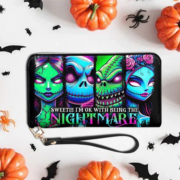 Sweetie I'm OK with Being the Nightmare Leather Wallet - Halloween Gift - Image 3