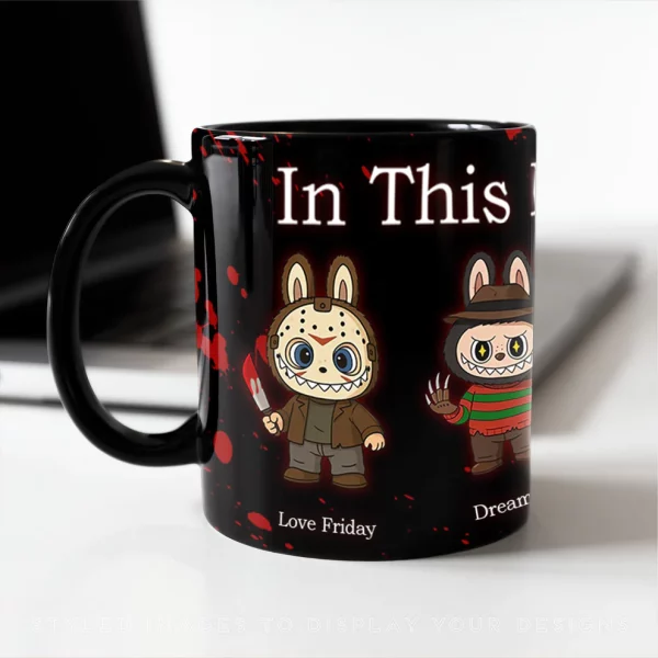 In This House We, Labubu Mug, Halloween Coffee Mugs, Halloween Gift, Personalized Mugs - Image 5