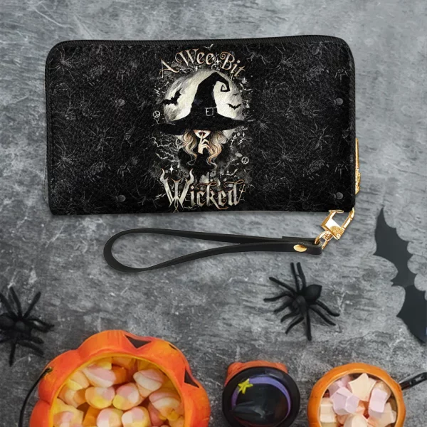 A Wee Bit Wicked Witches Leather Wallet - Halloween Gift - Image 2